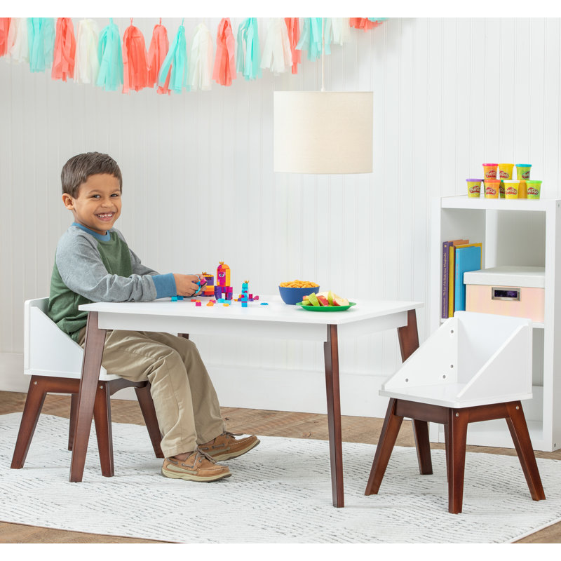 Ensemble de table et chaises Wildkin, Blanc / Espresso