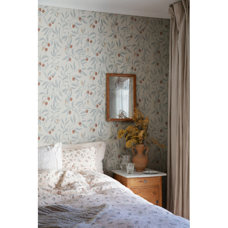 Villa Dalaro 2 Floral Wallpaper Roll, Misty Blue