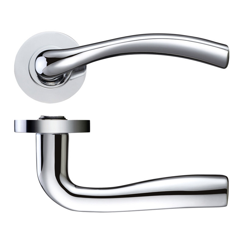 Siena Latch Door Handle, Polished Chrome