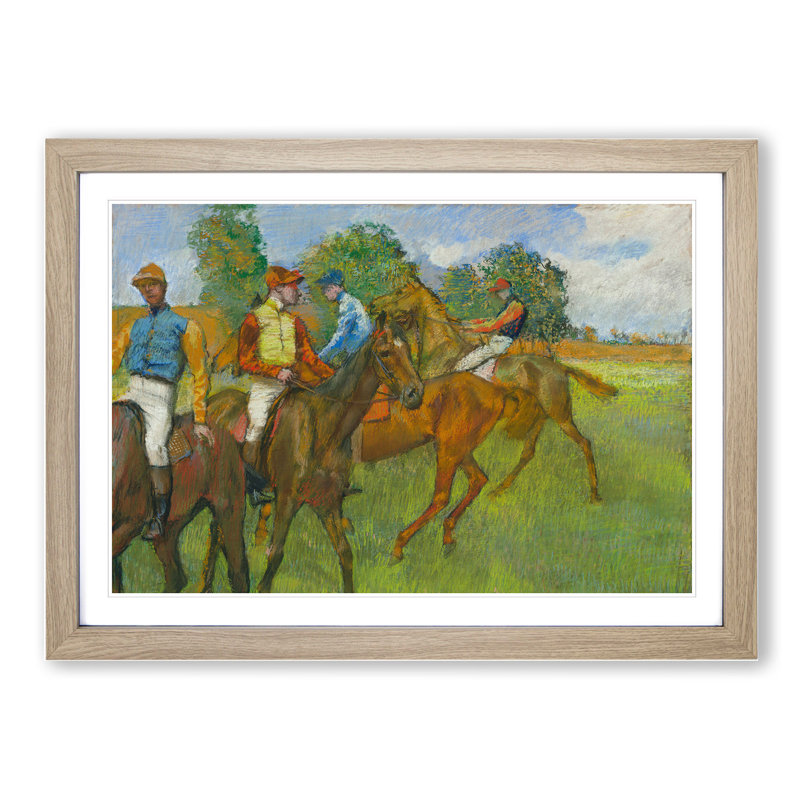 Before the Race by Edgar Degas - Picture Frame Painting, 27cm H x 36cm W x 2cm D, Oak