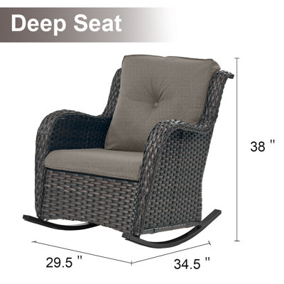 Bonia Outdoor Wicker Double Rocking Chairs