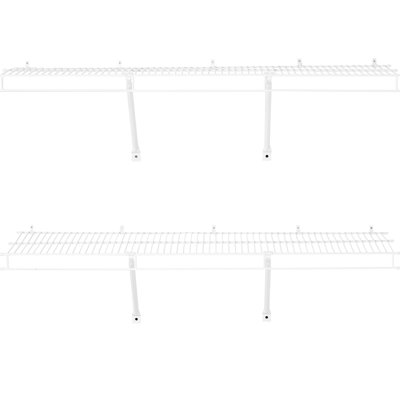 Ensemble de tablettes murales en métal au carbone de 4 pi avec 2 tablettes de rangement flottantes robustes en acier au carbone avec revêtement pour la chambre à coucher