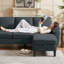 Canapé en L 79,72 po en forme de L avec repose-pieds-117027009