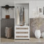 Armoire penderie avec rotin 3 tiroirs