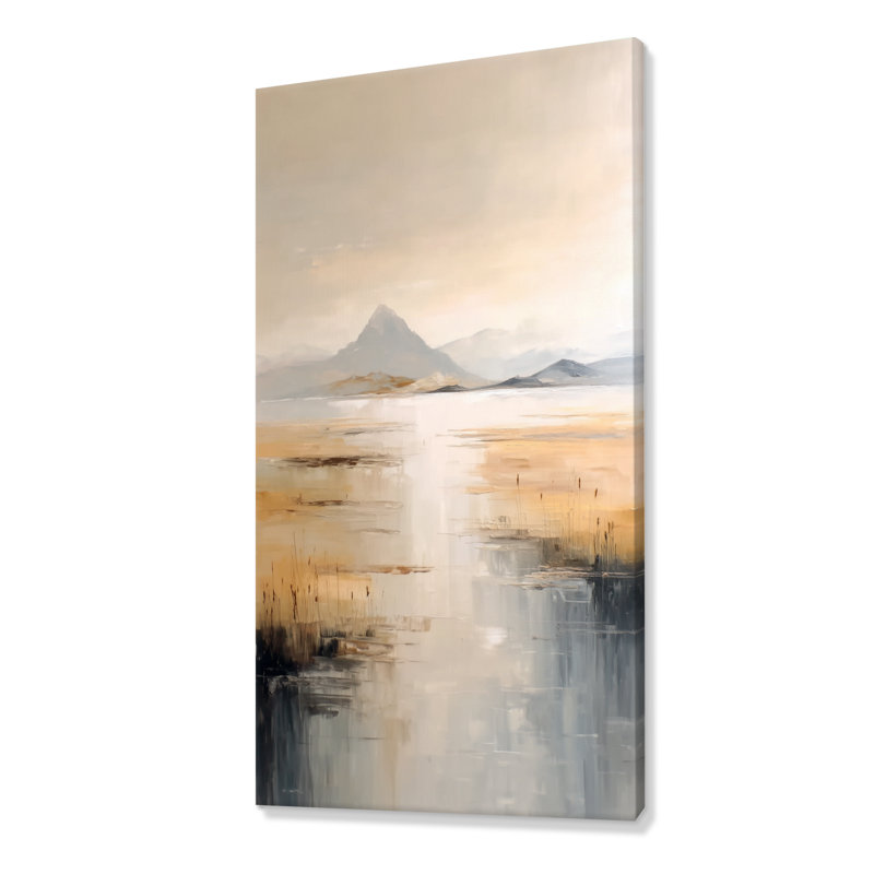 «Brown Grey Sunset Over Flathead Lake - Montana», reproduction d'art sur toile, paysage brun, H 60 po x l 28 po, Toile tendue