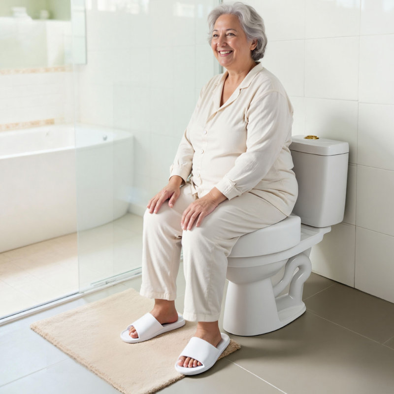Raised Toilet Seat, 350 lbs Capacity, 5-Inch Lift Height, Commode Elevated Toilet Seat Riser with Enlarged Opening for Seniors, Elderly, Handicap, Disabled, Adults, Fits Elongated & Round Bowl