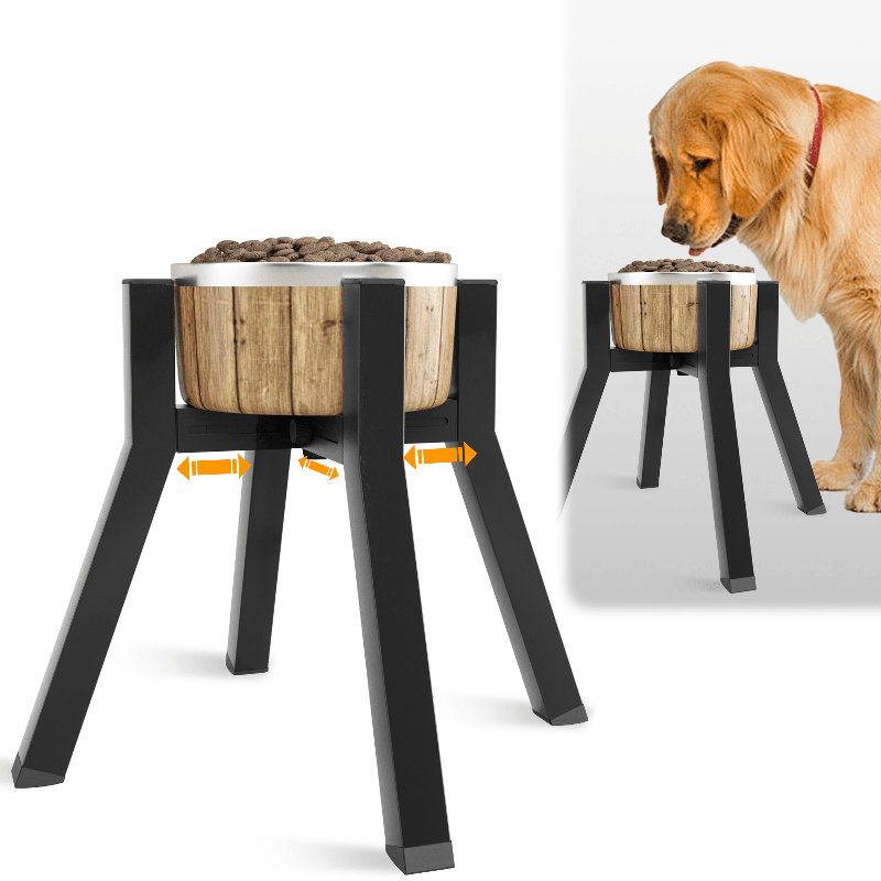Adjustable Raised Dog Bowl Stand, Elevated Food and Water Stand，11-inch Tall holder suitable for 7-10.6" Bowls (bowl not included)