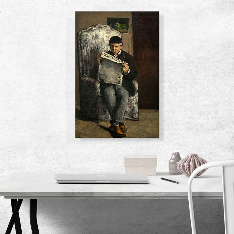 " The Artist's Father Reading 1866 " by Paul Cezanne Painting Print, 26" H x 18" W x 0.75" D