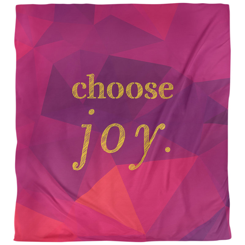 Housse de couette simple choose joy quot, Housse de couette pour très grand lit, Rubellite / or