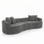 Canapé modulaire courbé en chenille 4 places, aucun assemblage requis-1685511284