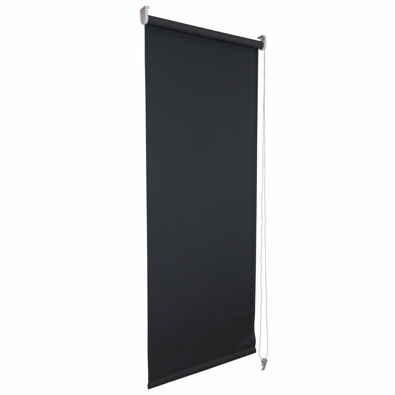 Thermal Blackout Roller Blind - Trimmable Cut to Size - Heavy Duty Metal Tube, Black, 210 cm L x 60 cm W