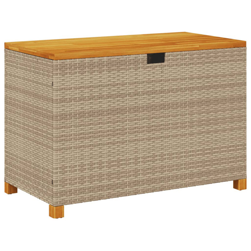 Boîte de terrasse pour patio en osier, Beige, H 24,8 po x l 43,3 po x P 21,7 po