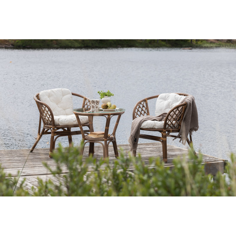 Froid All Weather Wicker/Rattan 2 - Person Seating Group with Cushions