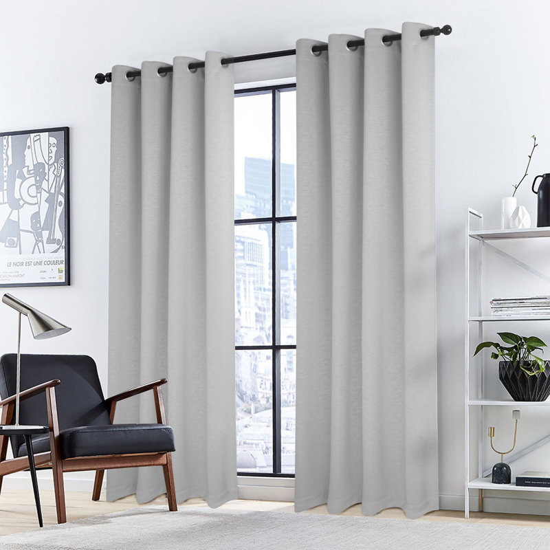 Lingle Thermal Insulated Curtain Set of 2, Silver