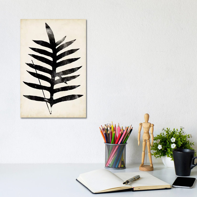 Fern Silhouette III - Wrapped Canvas Print, 20.32 cm H x 30.48 cm W