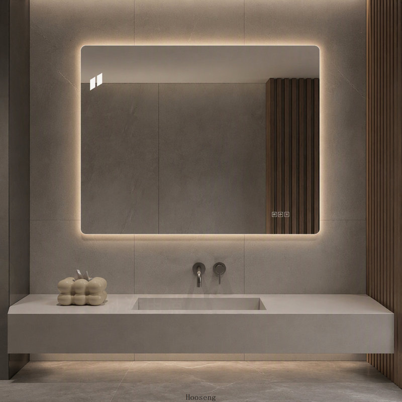 Miroir de meuble-lavabo à DEL 36 po x 30 po, à éclairage avant et rétroéclairé, antibuée, 3 couleurs, à intensité variable à 5 niveaux, fixation murale horizontale et verticale