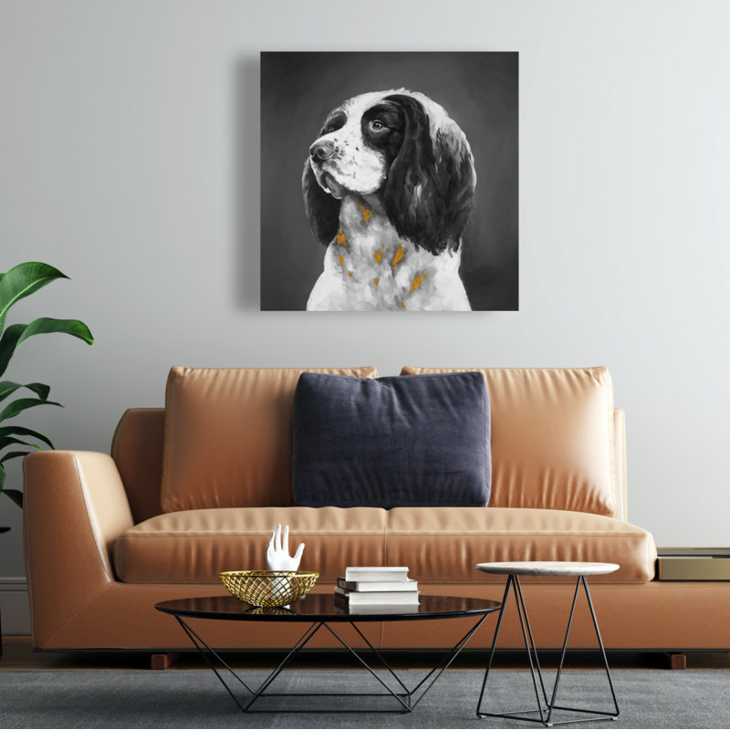 Toile grise pour chambre à coucher | Décoration de chien anglais Springer Spaniel