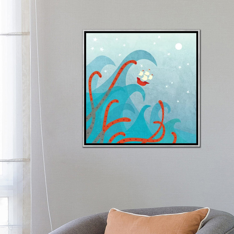 «A Bad Day for Sailors» par Nic Squirrell - impression d'art graphique, H 26 po x l 26 po x P 1,5 po, Pas de tapis
