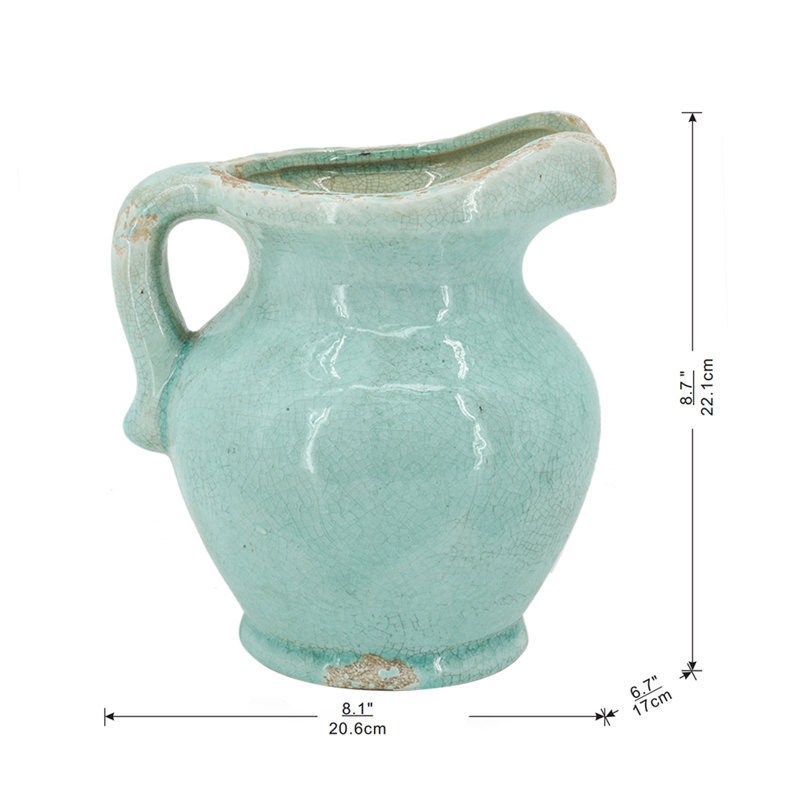 Vase en céramique glacé bleu Tery