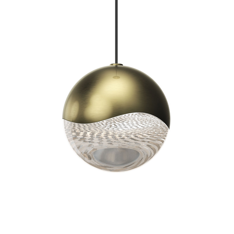 Grapes 1 - Light LED Pendant, 3.75" H x 3.75" W x 3.75" D, Clear, Brass