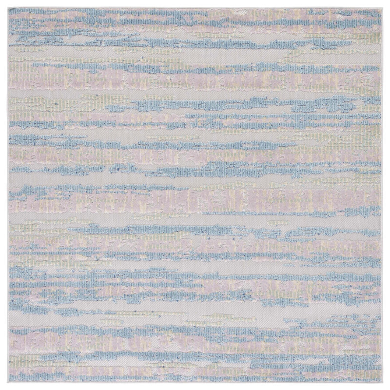 Cabana Performance Striped Indoor/Outdoor Area Rug, Square 6'7"