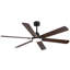 Ventilateur de plafond intérieur / extérieur intelligent de 60 po avec lumière, 6 pales noir / noyer à double finition, télécommande, DEL à intensité variable, moteur à courant continu silencieux à 6 vitesses, réversible