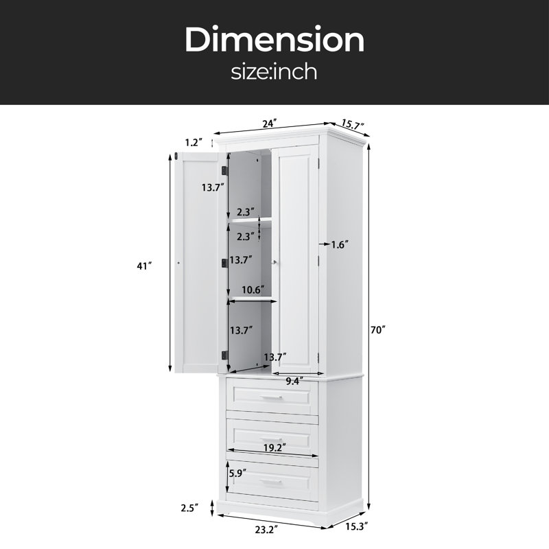 Denitta Freestanding Linen Cabinet