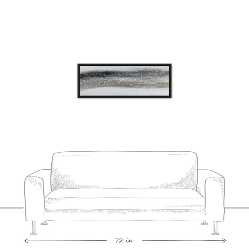 Abstrait gris, H 13,75 po x l 37,75 po