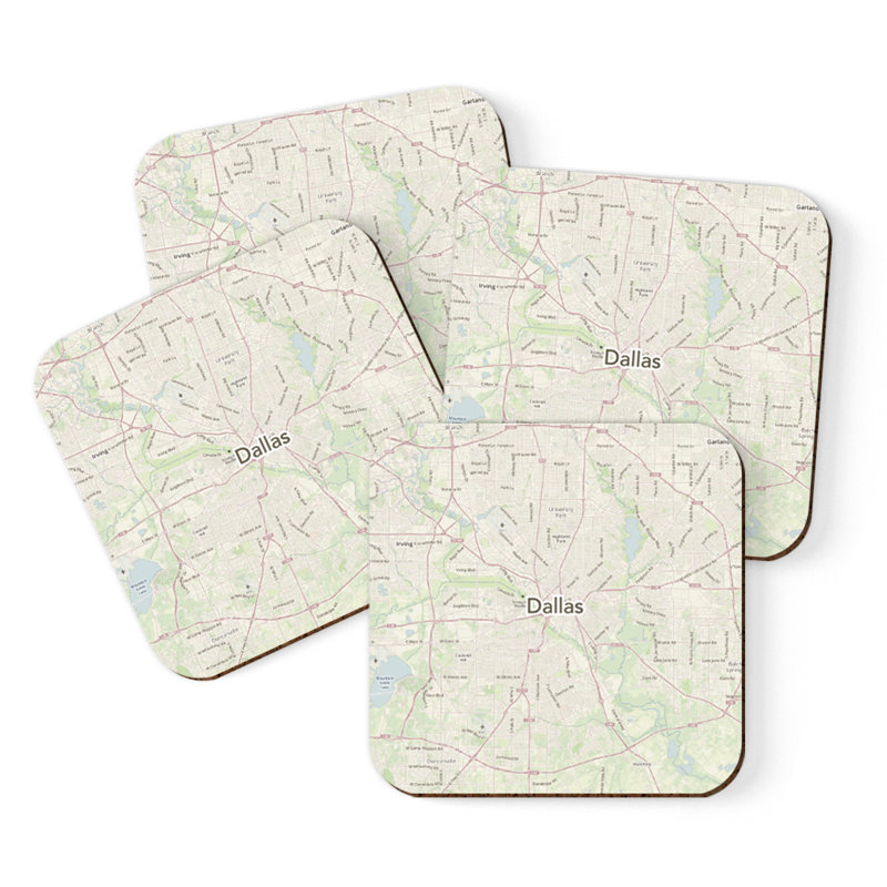 Sous-verre carte des États-Unis, Dallas