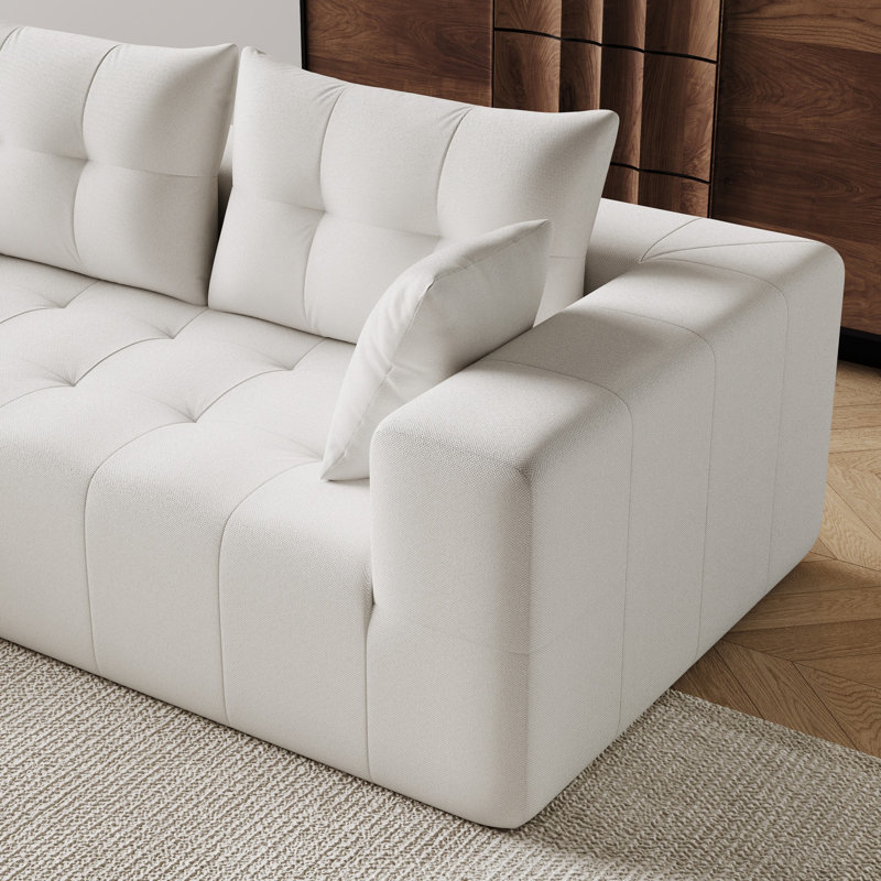 Canapé modulaire 2 pièces Kinkaid, Lin blanc