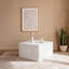 Table basse de salon, en panneau de fibres à densité moyenne blanc, d'une largeur de 27,56 po, aucun assemblage requis