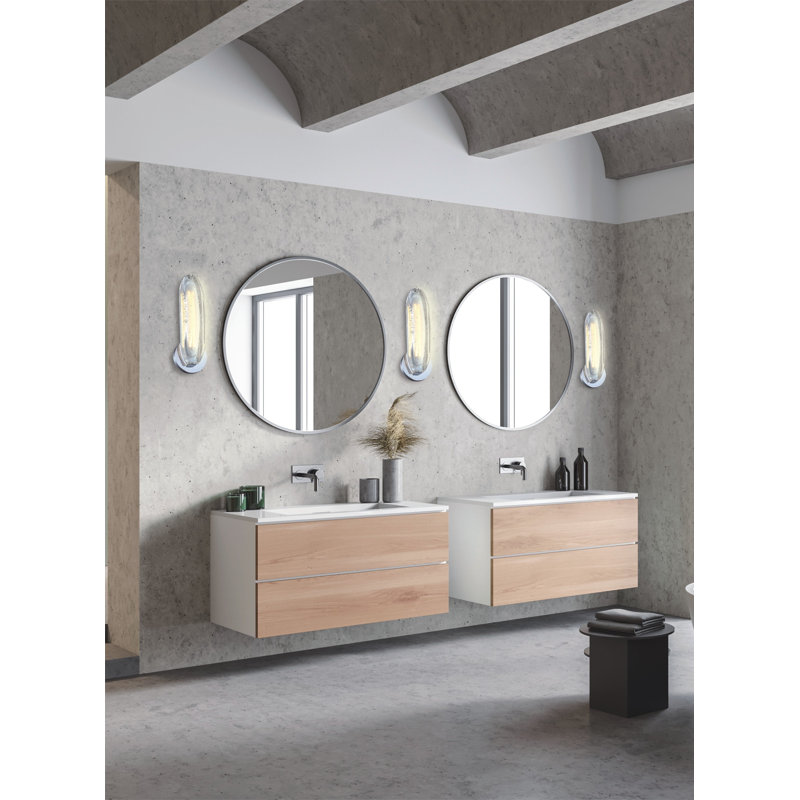 13.8" Modern Bubble Crystal Wall Sconce, Luxury Led Wall Light For Bathroom, Bedroom Or Hallway, Chrome