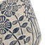 Jardinière S / 2 sable et ciment gris à motif floral bleu