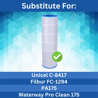 G-NEUS Pool & Spa Filter | Replaces Unicel C-8417, Filbur FC-1294, PA175, Waterway Pro Clean 175, Aladdin 27501 | 175 Sq Ft Coverage | High Performance Replacement Cartridge, 1 Pack