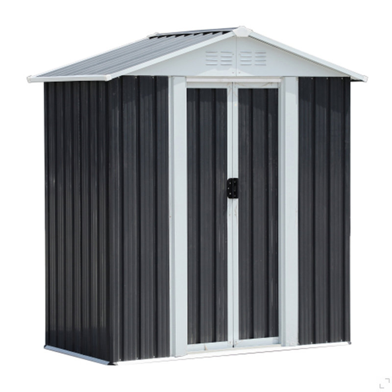 Remise de rangement d'extérieur gris foncé 5 pi x 3 pi avec structure en alliage d'aluminium et base