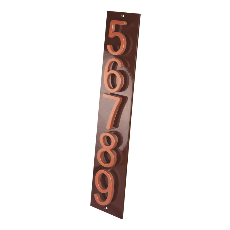 Plaque d'adresse verticale Amgo, Brun, Cuivre, Oui
