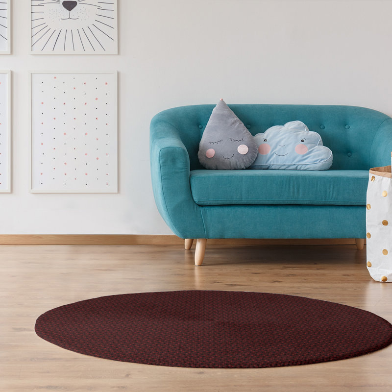 Chenille Geometric Indoor Rug, Round 5'