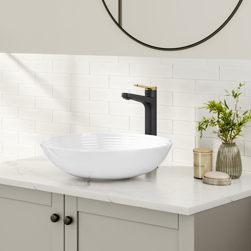 Robinet pour salle de bain KRAUS Indy, Laiton brossé / noir mat