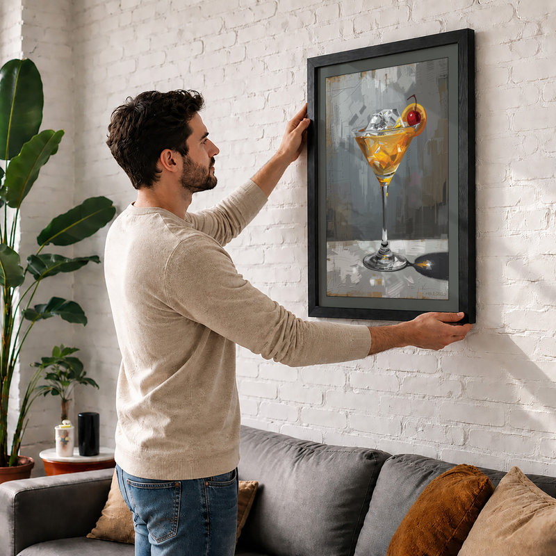 Cocktail in Grey Modern - Framed Print, A1 - 84.1 x 59.4 cm, Unframed