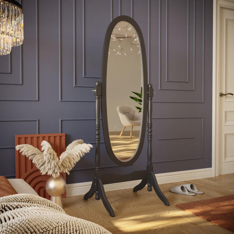 Beecroft Oval Freestanding Full Length Mirror, Black
