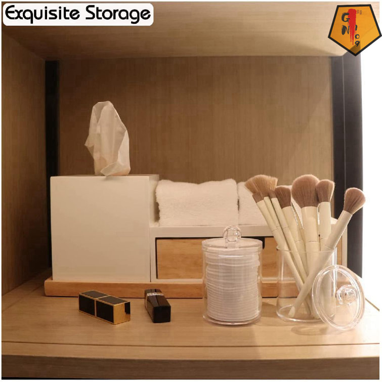 Bathroom Storage Containers Clear Plastic Apothecary Jars With Lids For  Organizing Cotton Ball, Cotton Swab, Cotton Round Pads(2pcs, Transparent