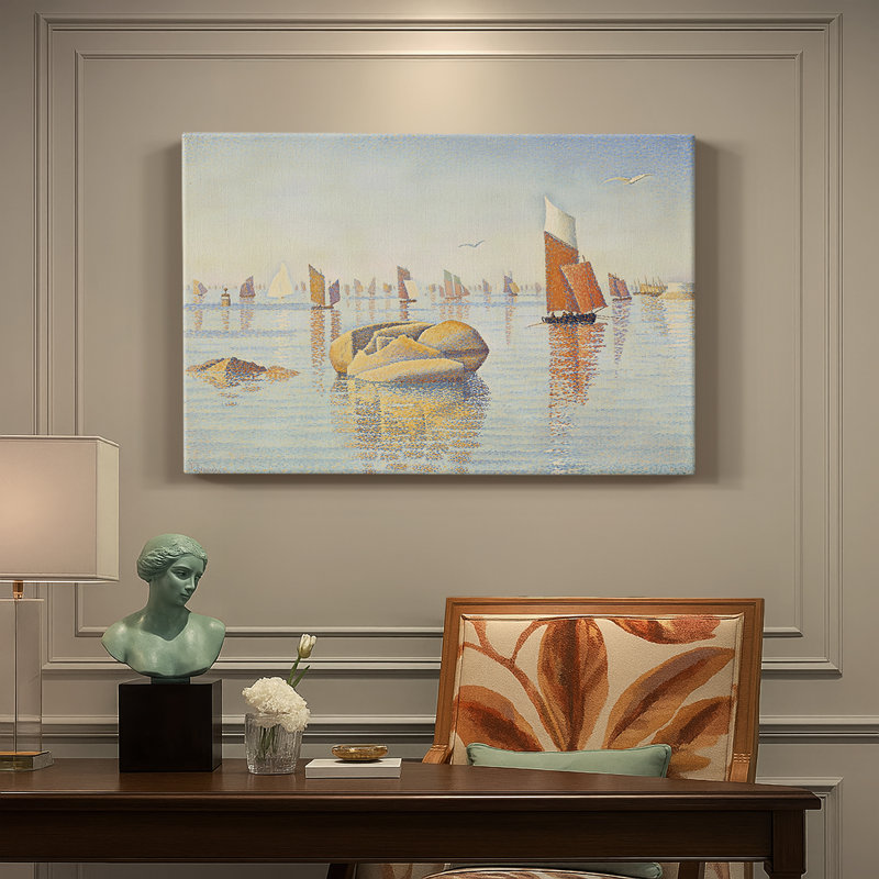 Soirée calme, Concarneau (Opus 220) - Paul Signac - Toile tendue avec châssis - 1891, 18x27