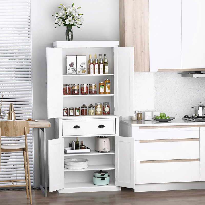 Garde-manger avec tablettes, portes et tiroirs réglables