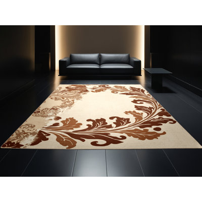 Tapis damassé Ramirez Classic lavable à la machine - beige