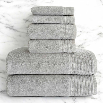 Ensemble de serviettes 6 pièces BedVoyage Spa - Viscose de bambou + coton - 650 g / m² - absorbant et résistant aux odeurs