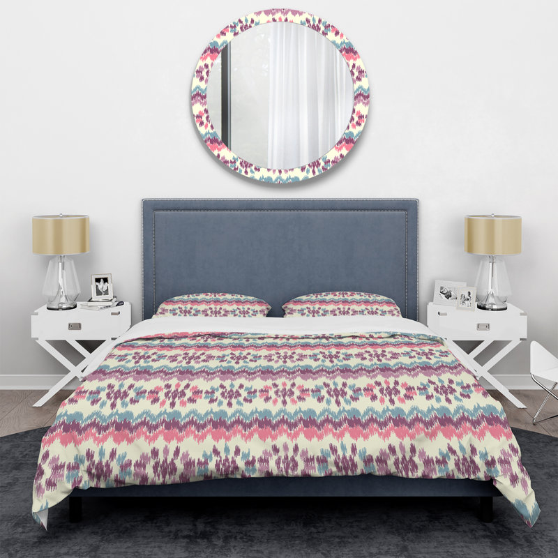Ornement floral crème - Ensemble de housse de couette à motif, Housse de couette simple + 1 taie décorative stan