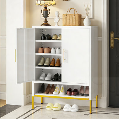 Armoire à chaussures 2 portes avec tablettes réglables
