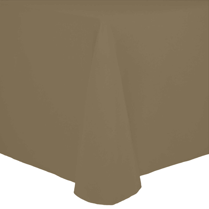 Solid Color Round Tablecloth, 108" x 132", 3, Toast