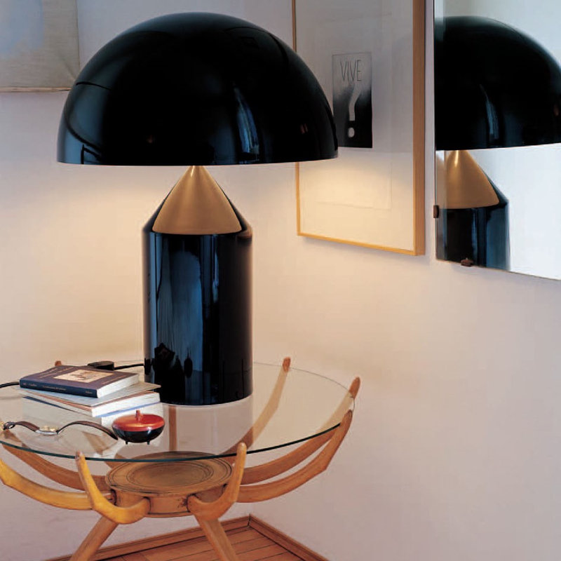 Atollo Table Lamp, 13.8" H x 9.8" W x 9.8" D, Black