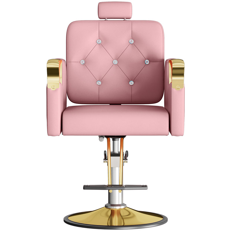 Barber Chair For Hair Stylists, Hydraulic Styling Chair With Heavy Duty Pump, 360° Swivel Barber Chairs With Reclining, Adjustable Headrest, Beauty Salon Equipment, 330 Lbs (beige-gold)